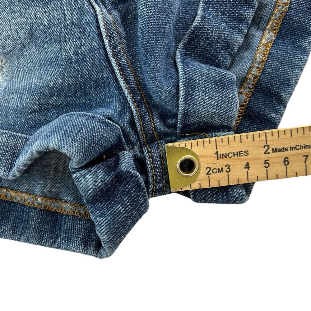 Bullhead Jean Shorts Size 5 Mom Short High Rise Distressed Rolled Cuff Ripped - Picture 6 of 7
